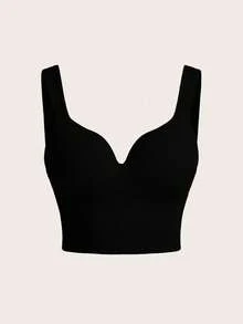 SHEIN Velisys Women's Ribbed Solid Color Casual Sports Bra 2-Pack - Multicolor - View 3