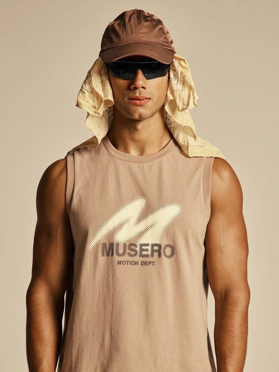 Musero Sport Cotton Tank Vest With Graphic Print Spring Summer Essentials Gymwear Athletic Gym