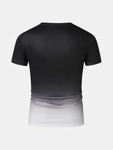 Manfinity Homme Men Ombre Casual Daily Wear Short Sleeve T-Shirt For Spring/Summer - Multicolor - View 2