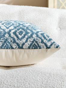 Cirelle 1 Stück/2 Stücke Vintage-Dekokissenbezüge für alle Jahreszeiten mit abgenutztem Diamant-Jacquard, neutraler geometrischer Textur, quadratisch, Boho-Farmhouse-Mid-Century-Stil, dekorative Kissenhüllen für Sofa, Schlafzimmer und Homestay, weiche Heimtextilien, Kissenfüllung nicht enthalten - Blau - Übersicht 4