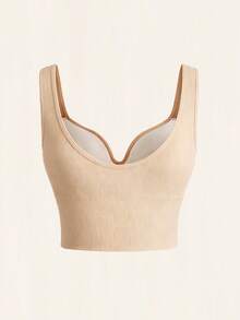 SHEIN Velisys Women's Ribbed Solid Color Casual Sports Bra 2-Pack - Multicolor - View 5
