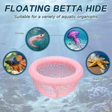 Aquarium Floating Betta Fish Skin, Betta Or Shrimp Feeder, Caves And Hammocks, Small Fish Feeding Ring, Aquarium Hidden Feeding Decor Accessories - A - View 3