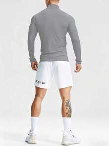 Acti Log Chaqueta deportiva de verano sencilla con cuello alto para hombre, gimnasio - Gris - Ver 3