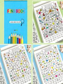 POKOJA LAND 1000+ Pictures, 32-Page Find And Color Activity Book | Fun Focus And Attention Workbook, Educational Early Learning Tool For Home And School Use, Printed On Paper - Multicolor - View 5