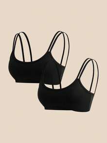 Cheerettes Women's Solid Color Seamless Comfortable Sports Bra - Black - View 4