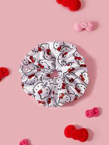 HELLO KITTY AND FRIENDS | SHEIN 單包裝可愛時尚亮面緞面柔軟大號大腸圈卡通印花髮圈，適合居家或外出使用，高馬尾 - 彩色 - 查看 2