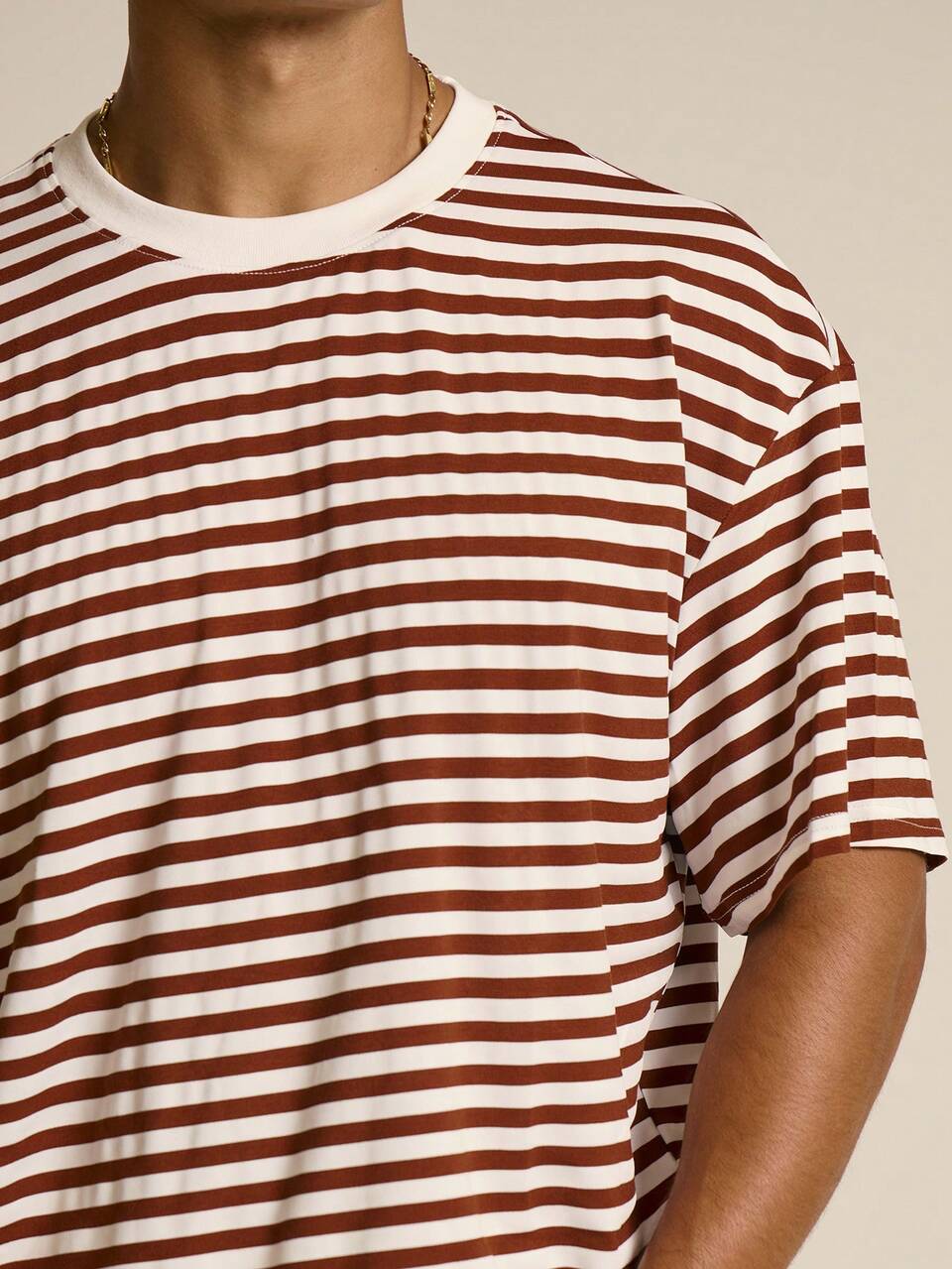 Contrast Crew Neck Stripe Tshirt Spring Summer Essentials