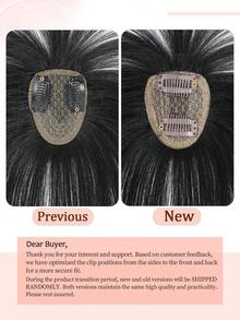 Hair Toppers For Women Real Human Hair, 2x2.5" Base Clip In Human Hair Topper With Bangs For 360° Cover 8 Inch Toppers For Thinning Hair To Add Volume - Natural Black - View 11