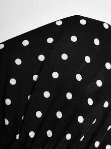 Rina Fox Women's Summer Fashion Sexy Polka Dot Print Patchwork Backless Halter Top & Mini Skirt 2-Piece Set - Multicolor - View 4