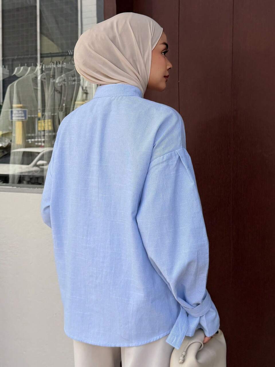 Women's Casual Commute Striped Stand Collar Shirt
