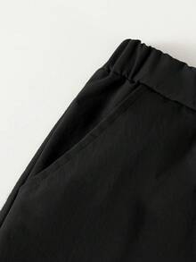 SHEIN 青少年男孩字母條紋圓領短袖T恤與短褲休閒套裝 - 彩色 - 查看 6