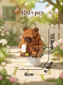 POKOJA LAND 400+ قطعة كابيبارا لطيفة مكعبات بناء للبالغين، دمية تجميع DIY، زينة مكتبية لتخفيف التوتر والضغط، ديكور مجموعة المنزل والمكتب، هدية مثالية لعيد الميلاد وعيد الأب والزفاف والتخرج والعطلات - متعدد الألوان - مشاهدة 16