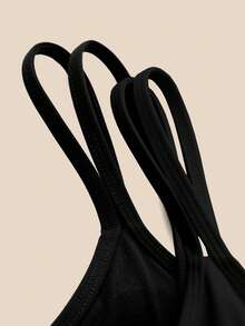 Cheerettes Women's Solid Color Seamless Comfortable Sports Bra - Black - View 10