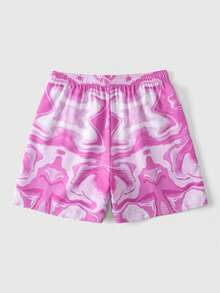 ROMWE MEN Street Life Men's Drawstring Waist Colorblock Casual Beach Shorts - Multicolor - View 2