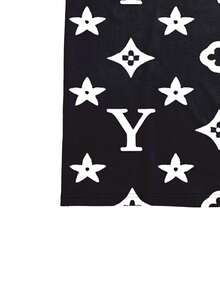 EMERY ROSE Star Pattern Letter & Floral Print Short Sleeve Fashion Plus Size T-Shirt - Multicolor - View 3