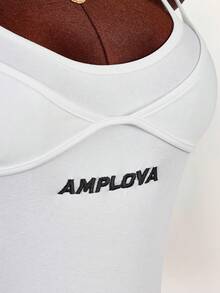 Amplova 女款前衛連身衣，棉質無袖連身衣配可愛圖案印花，適合夏季運動與休閒休閒套裝，女款健身運動 - 白色 - 查看 6