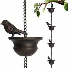 Metal Bird Shaped Rain Chain, Suitable For Eaves Gutters - Vintage Garden Decor, Perfect Gift For Home And Patio - 1PC - View 8