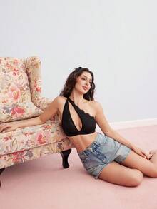 Elorette Women Bras & Bralettes Memotong Plain - Hitam - View 7