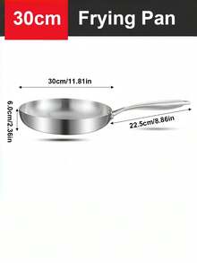 1pc 304 Stainless Steel No Coating Non-Stick Frying Pan Gas & Induction Cooktop Compatible For Steak Cooking Kitchen Cookware - View 7