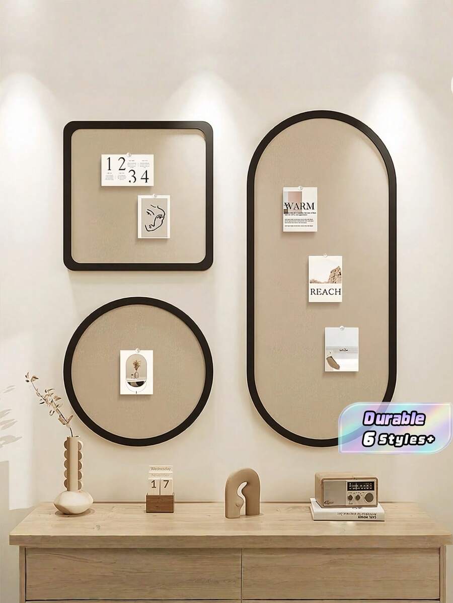 毛氈照片展示板 自黏式軟木牆貼,創意照片藝廊背景板,DIY照片裝飾牆,適用於居家臥室客廳 - 多色 - 查看 1