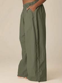 MUSERA Pantalones tipo globo y paracaídas de talla grande, estilo cottage core, lindos y acogedores, casuales para primavera y verano, Spring Dew - Verde militar - Ver 3