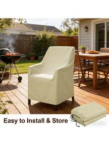 All Season PU Coated Oxford Fabric Chair Cover, Waterproof Dustproof Snowproof Anti-UV Furniture Protector For Indoor Outdoor Use - multicolor - View 8
