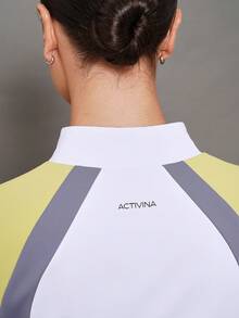 Activina Women's Colorblock Simple Short Sleeve Equestrian Outfit - Green - View 8