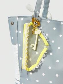 ROMWE Kawaii Yellow Triangular Lace Key Pendant - Yellow - View 1