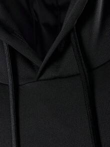 SUPERMAN X SHEIN Men's Letter Print Hooded Sports Tank Top, Gym - Black - View 6