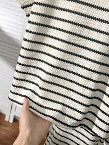 SHEIN 少女休闲百搭日常及假日黑白撞色滚边无袖圆领T恤+阔腿梭织裤套装 - 白色 - 查看 8