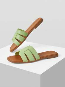 MOTF PREMIUM WOMEN'S COMFORTABLE SIMPLE VERSATILE FLAT SANDALS - Olive Green - View 9