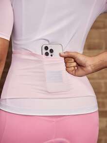 Powerista Veste de cyclisme femme à manches courtes, blocs de couleurs blanc & rose - Blanc - Voir 8
