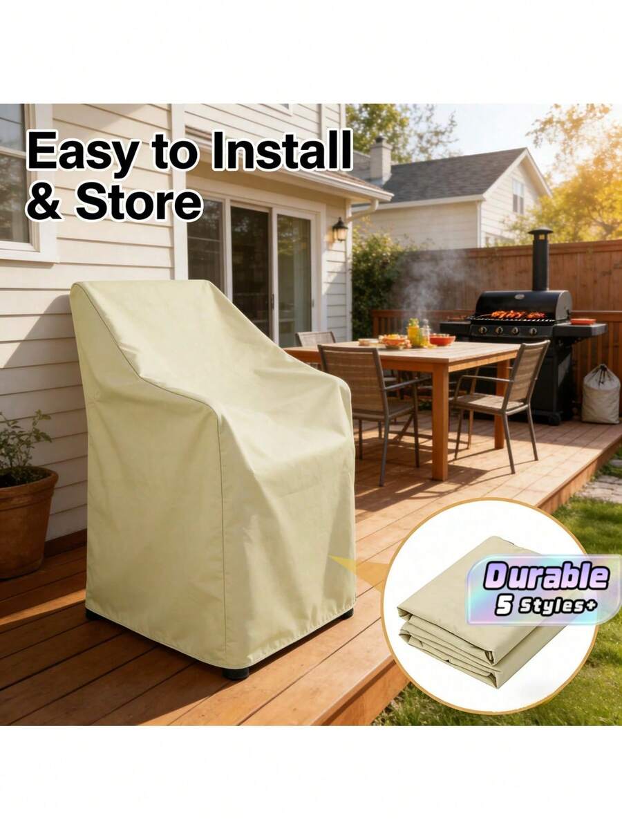 All Season PU Coated Oxford Fabric Chair Cover, Waterproof Dustproof Snowproof Anti-UV Furniture Protector For Indoor Outdoor Use - multicolor - View 1