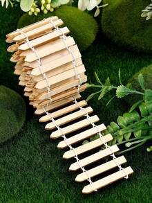 1pc Mini Wooden Fence, Suitable For Fairy Garden, Micro Landscape, Flower Pots, Decorative Piece, Size: 35.4 Inches * 2 Inches, Suitable For Fairy Garden, Micro Landscape, Flower Pots, Decorative Piece, Size: 35.4 Inches * 2 Inches, - multicolor - View 7