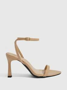 CUCCOO SZL Women's Adjustable Apricot Simple High-Heeled Sandals, Suitable For Daily Casual Wear, Spring Break, Easter, Prom - Apricot - View 2