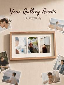 1pc 4x6 Inch (10x15cm) Rotating Dual-Sided Multi-Aperture Photo Frame, Suitable For Birthday, Wedding, Holiday Occasions, Triple Picture Frame, Desktop Display, Home Decor And Office Desk Accessory, Fun Gift - multicolor - View 4