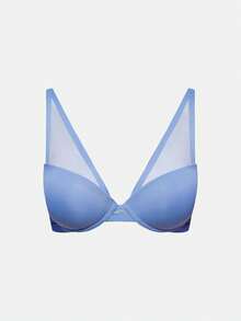 SHAPORA Sutien cu ață de susținere, patchwork din plasă, culoare uni - Multicolor - Vizualizare 12