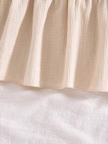 SHEIN La falda de poliéster con volantes en la Bottom está diseñada con un dobladillo con volantes, simple y elegante, para viajes, fotografía, salidas de verano y es muy llamativa. - Albaricoque - Ver 7