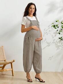 SHEIN 孕婦白色連身褲，適合度假與休閒，柔軟舒適，日常穿著、拍照、秋季正式辦公場合 - 彩色 - 查看 2