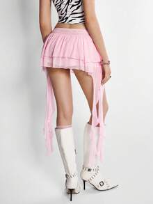 INAWLY Women's Mini Skirt, Retro Disco Sexy Y2k Style, Cute Pink Summer Night Out Party Date Vacation, Music Festivals, Casual Street Fashion - Pink - View 2