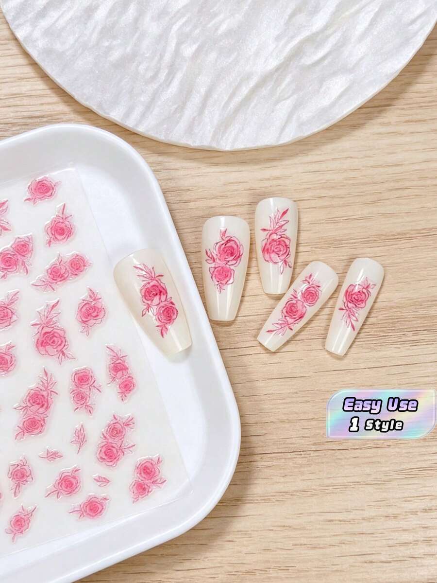 精緻蝴蝶翅膀美甲貼紙 自黏式無香裝飾,適用手部與足部,優雅設計、易於貼附,適合秋冬 DIY 美甲 - ZSM315 - 查看 1
