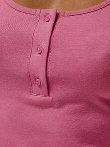 MUSERA ESSENTIALS Large U-Neck Fitted Button Decor Cotton Cami Top | Soft Winter Home Wear, Cute Daily Basic Style, Suitable For Valentine's Day, Spring/Summer Vacation Outfits - Pink - View 6