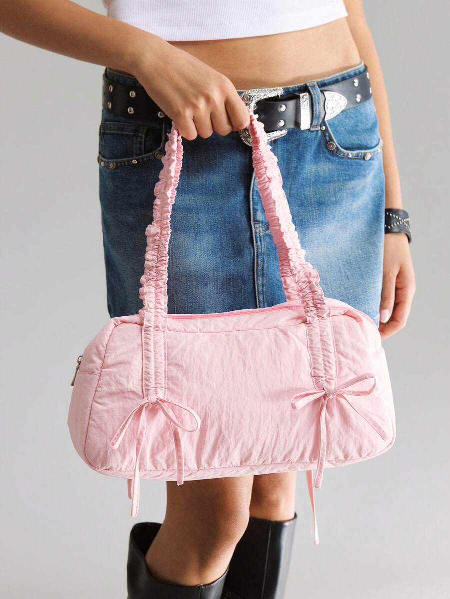 Viva Strut Cute Wind Bow Strap Shoulder Bag - Pink - View 1