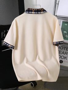 SHEIN Casuvi Kids 青少年男孩夏季休閒格紋拼接 Polo 衫 - 彩色 - 查看 2