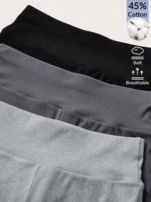 SHEIN BASICS 女款純色休閒百搭日常穿著短褲 3件/組 - 彩色 - 查看 9