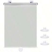 1pc Summer Fashion Silver Blackout Roller Blind Fabric, Suitable For Blind Sunshade, Bathroom Blind, Portable Blackout Blind, With Uv Protection, Suction Cup Removable Bathroom Blind, No Installation Required, Privacy Protection, Suitable For - Multicolor - View 12