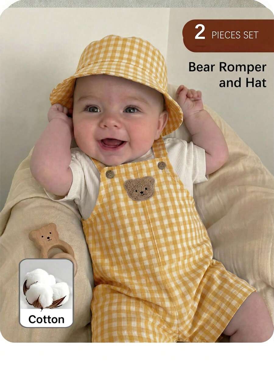 Baby Boy Patch Bear Patch Romper - Multicolor - View 1
