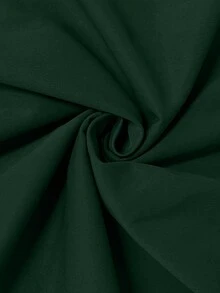 GlowEve CURVE 大码纯色简约休闲圆领无袖连衣裙 - 墨綠色 - 查看 3