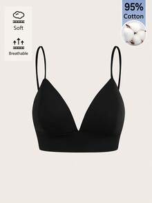 SHEIN BASICS 女款純色網紗圓領短袖上衣搭配短版背心 - 黑色 - 查看 3