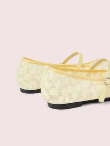 CUCCOO DOLLMOD Women's Shoes Round Toe Yellow Mesh Small Daisy With Cute Wear Fashion Flat Shoes Fall Shoes - Yellow - View 6